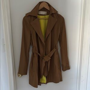 Zara Tan Trench Coat with Lime Lining